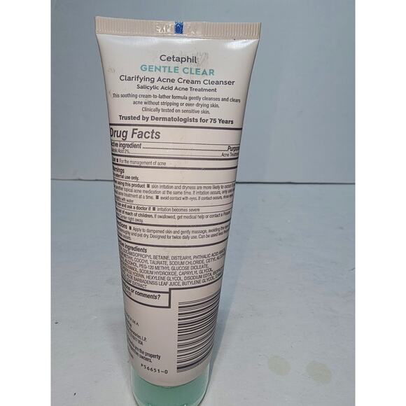 Cetaphil Gentle Clear, Clarifying Acne Cream Cleanser, 4.2 fl oz (124 ml) Sealed - Picture 3 of 6